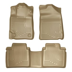 Toyota Camry Floor Liners - Front + Rear - Husky Liners - WeatherBeater Combo - Tan - `07-`11